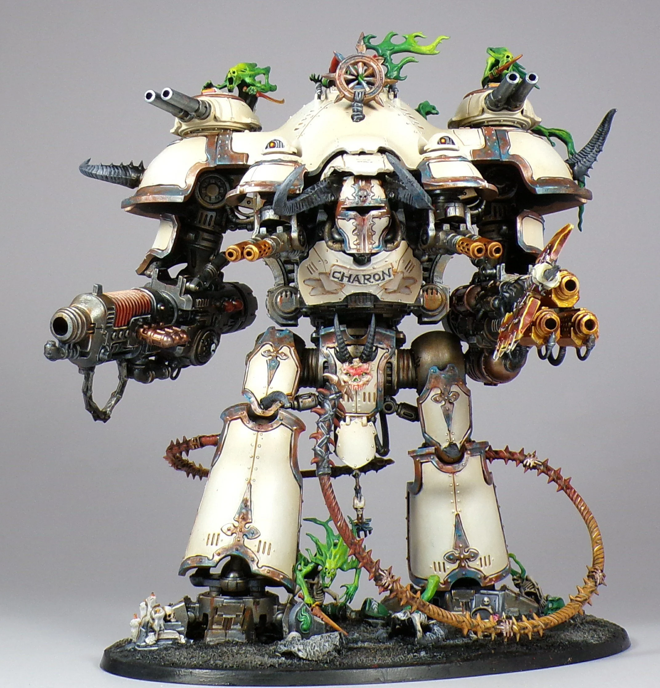 Chaos Knights with Bubbling Green Chaos Bases (Warhammer 40k